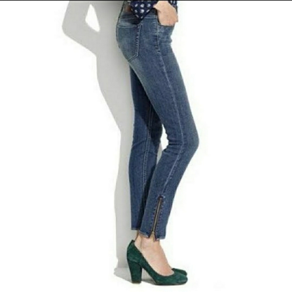 Madewell Skinny Cropped Zipper Ankle Jeans
